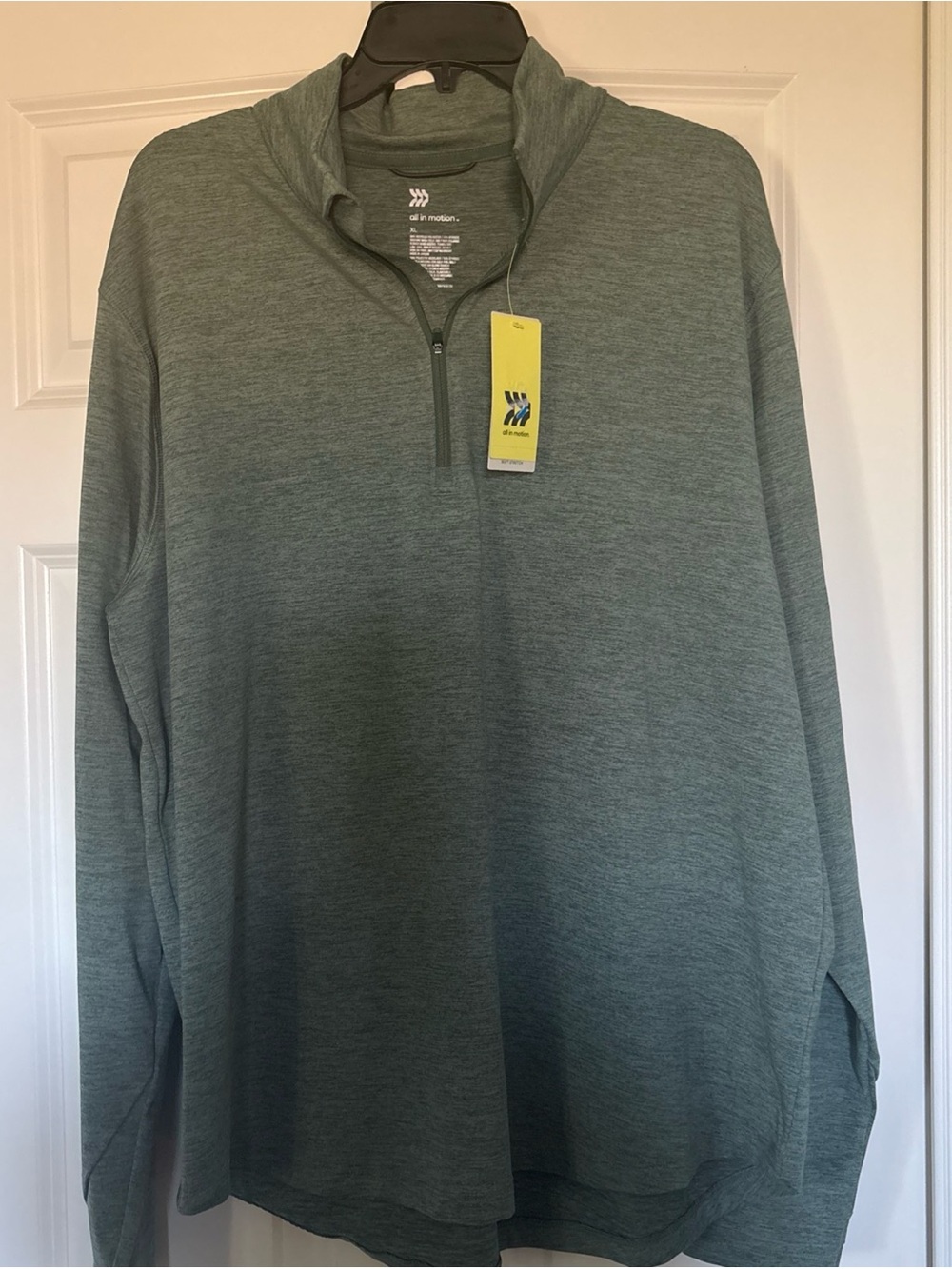 all in motion Heathered Sage Green Quarter-Zip Pullover